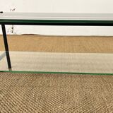 Glass and metal coffee table