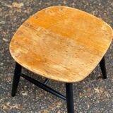 Vintage Scandinavian stool for Asko in solid wood