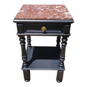 Table de chevet style Louis XVI, noir mat