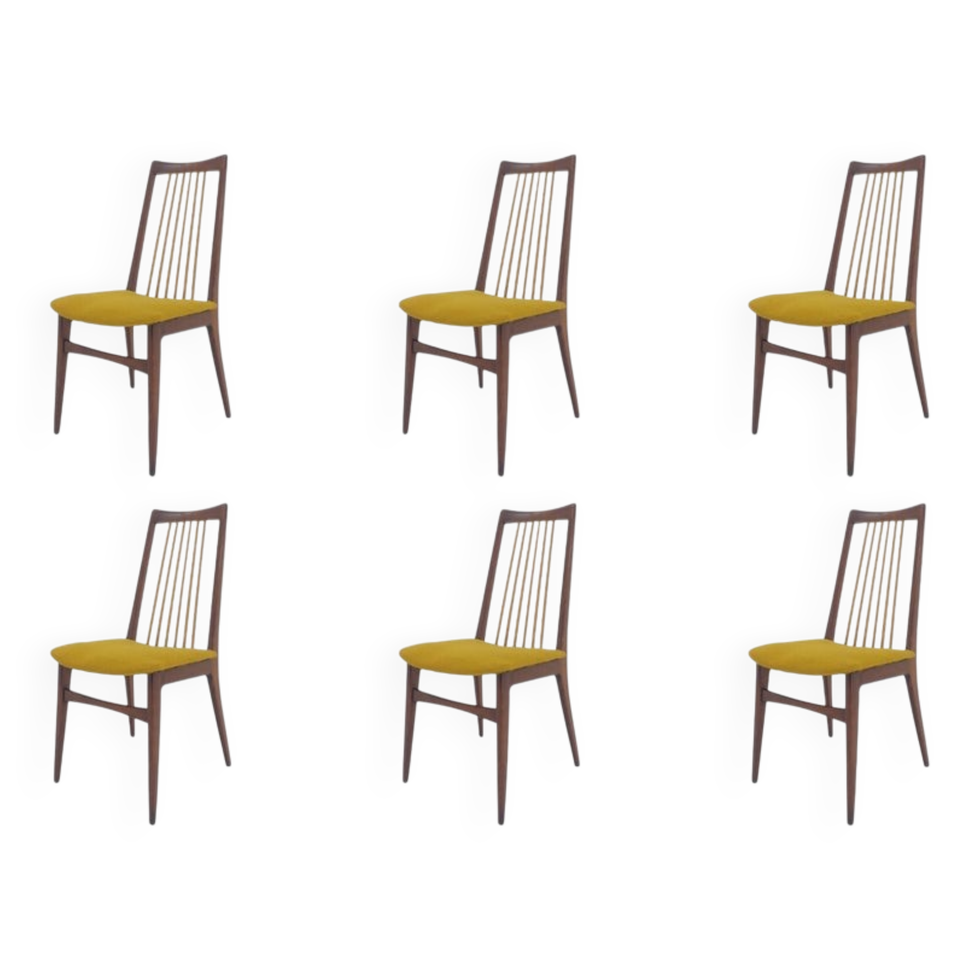 Set of Six Mid Century Dining Chairs, Denmark, 1970s