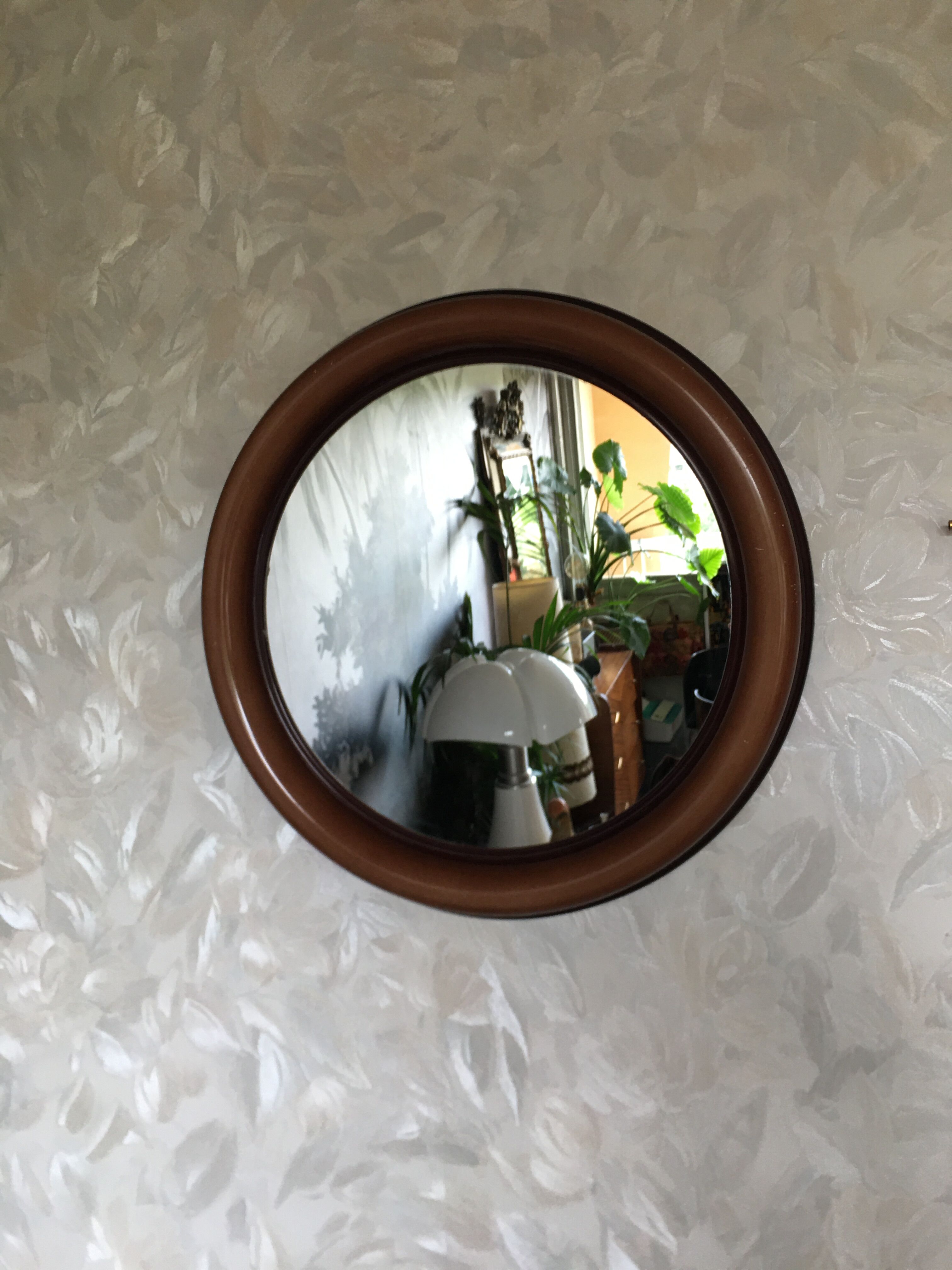 70s round mirror 53cm