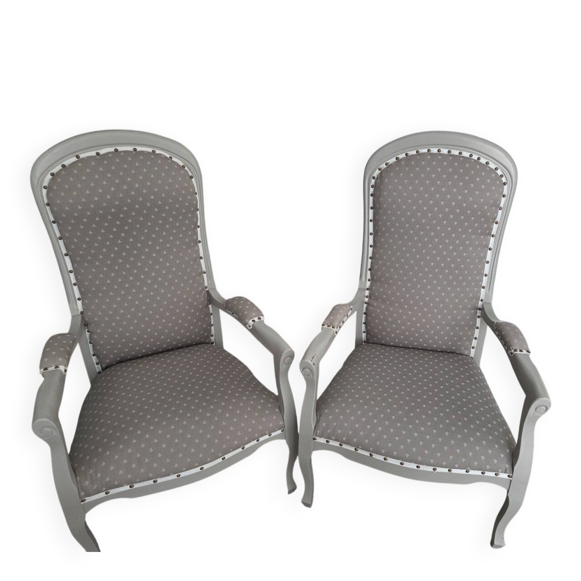 Restored pair of Voltaire armchairs