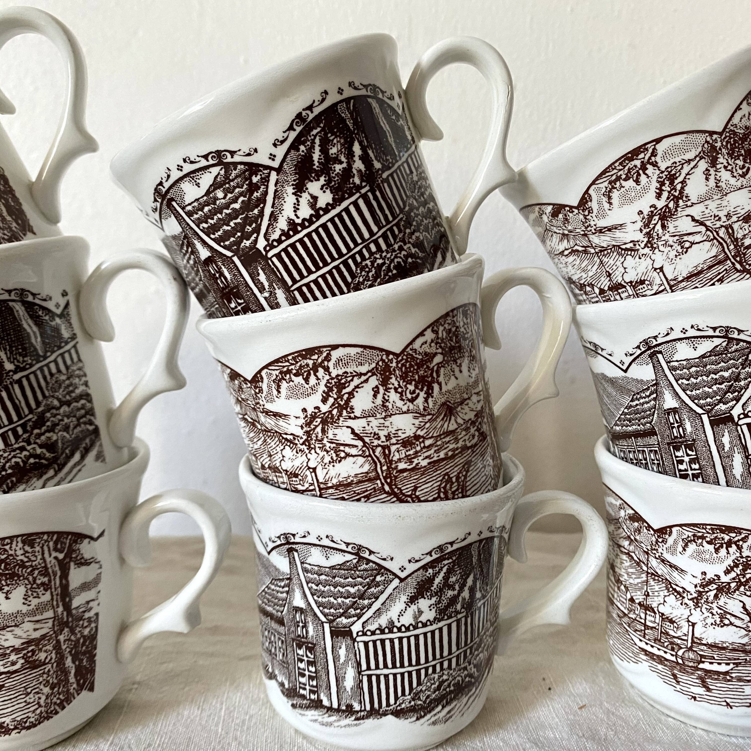 Swiss Landscape earthenware mugs - Italy