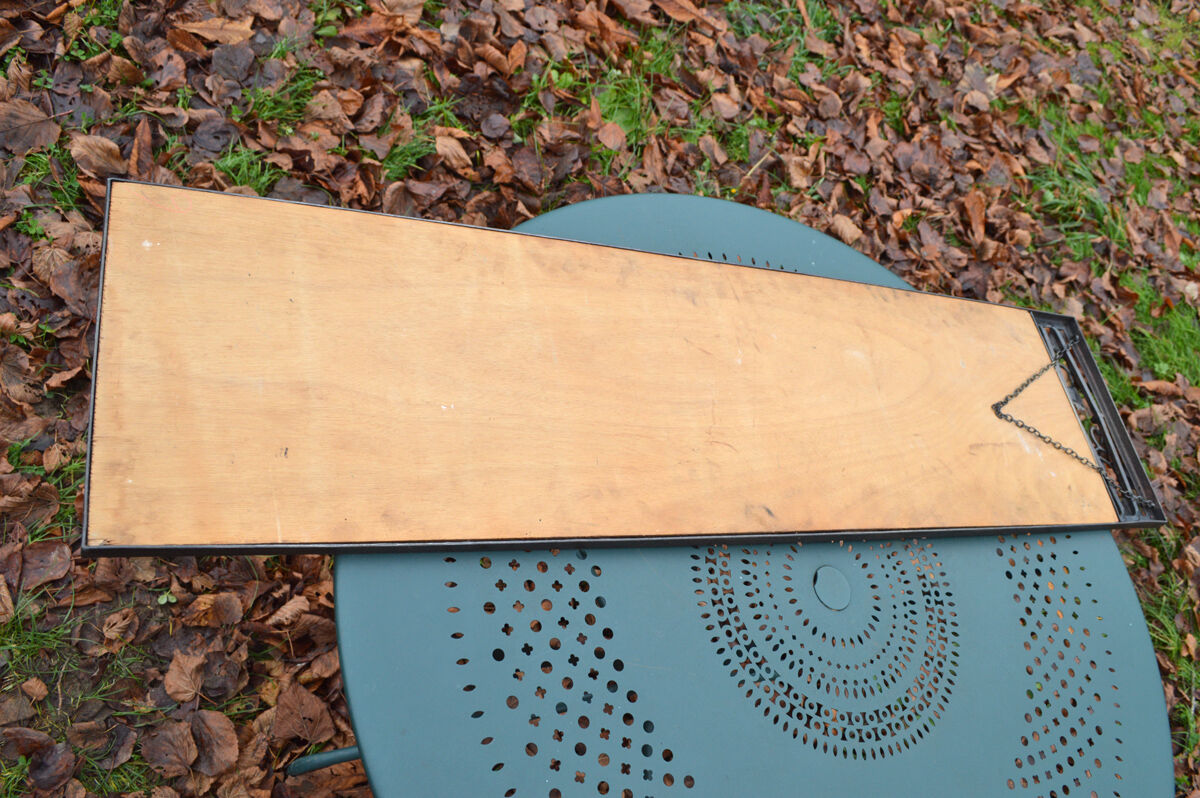 Mirror art deco 1930 in iron in beveled glass 125c32cm