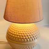 Pale pink ceramic lamp from the 90s