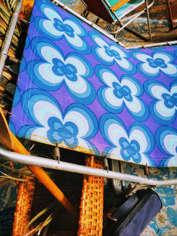 Camp bed or vintage sunbathing