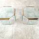 Pair of vintage brass and glass side tables,  1970s