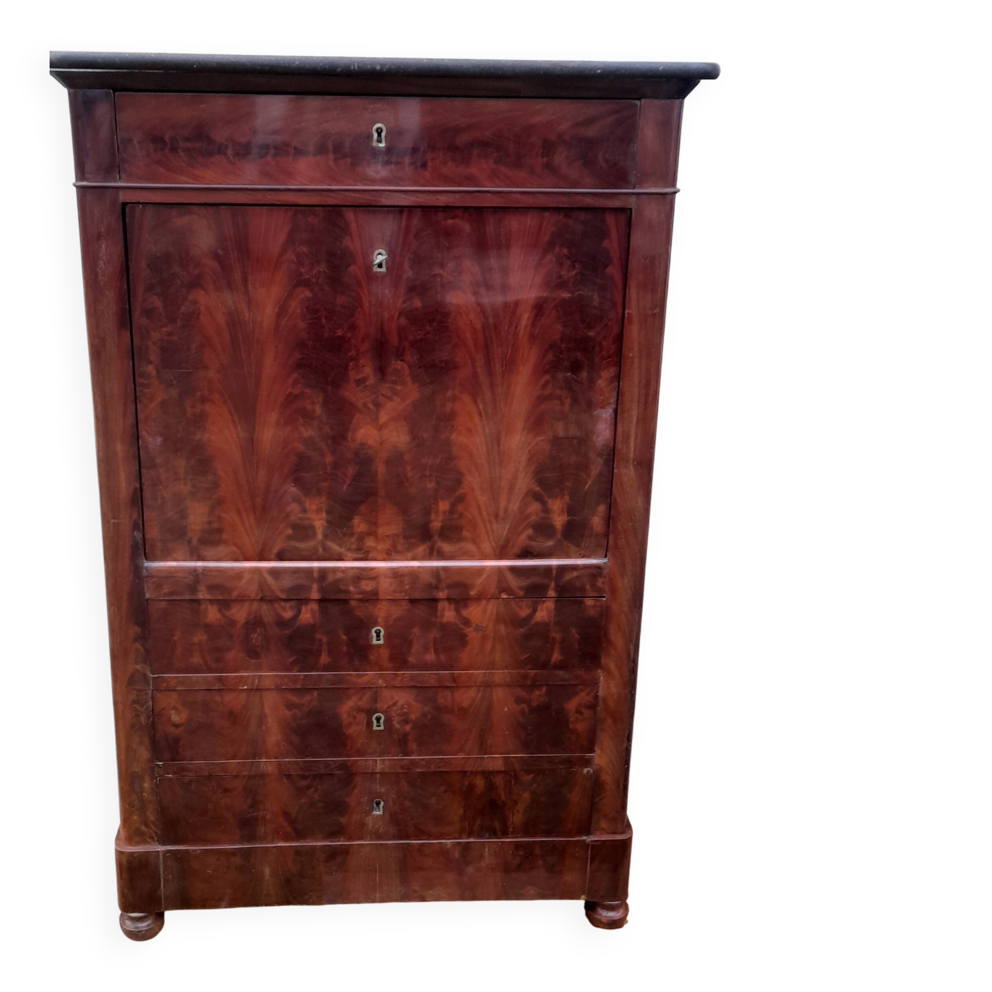 Secrétaire époque  Louis Philippe acajou avec clé