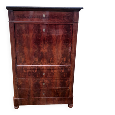Secrétaire époque  Louis Philippe acajou avec clé