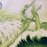 Old poster radio a wave of power and harmony in 1934, radio monopole a + 79 x 124