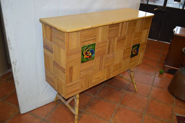 Bar vintage en rotin