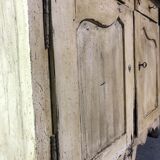 Old patinated painted wooden sideboard