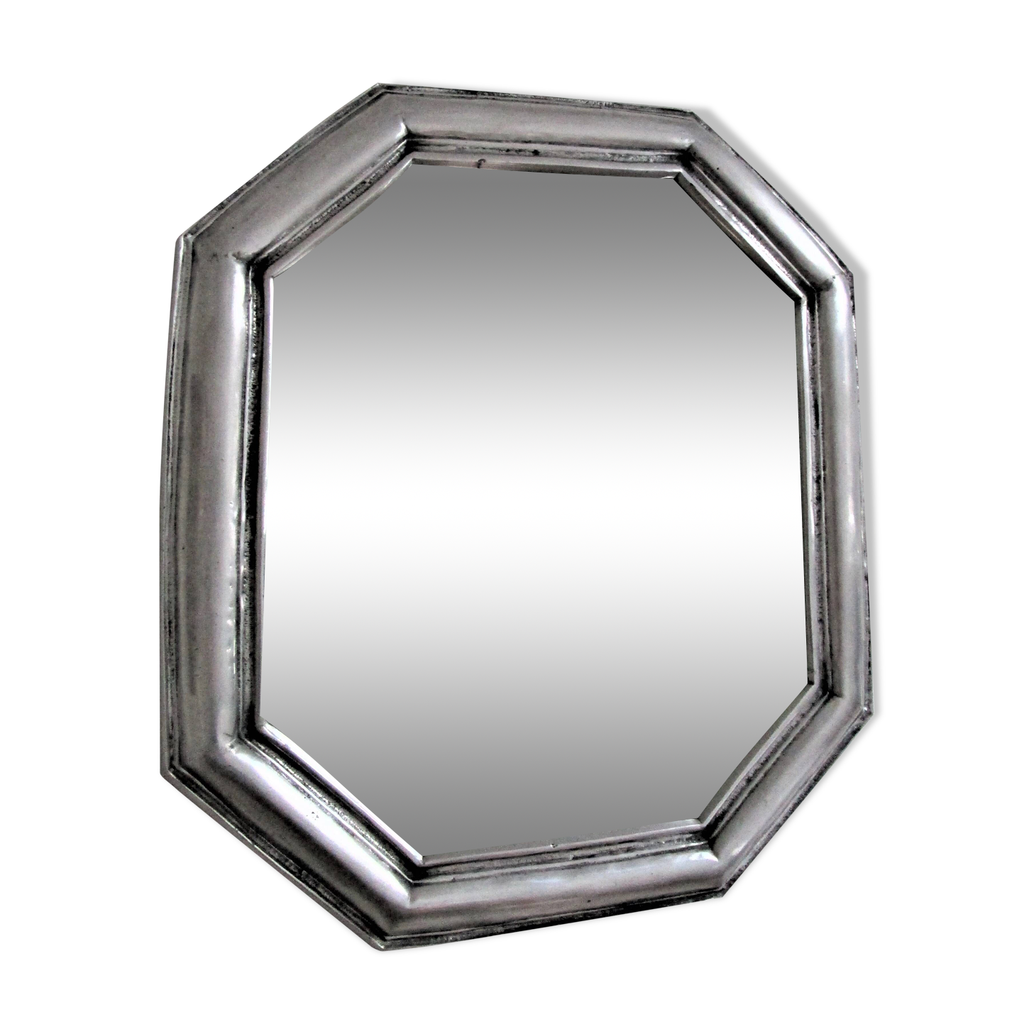 Octagonal metal mirror 70s design 48cmx55cm