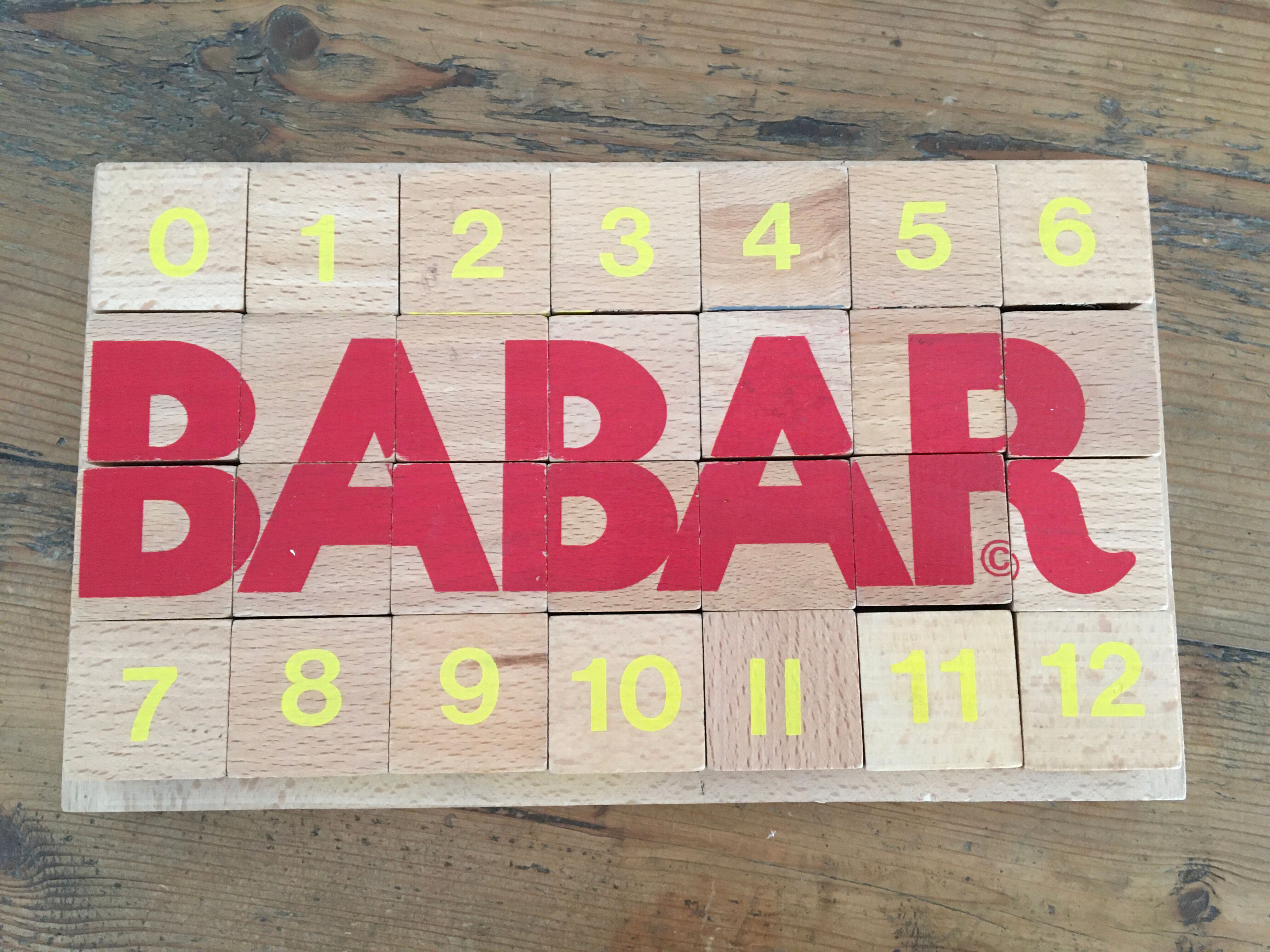 Vintage wooden puzzle babar