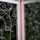 Window frame 179x88cm walnut oak wrought iron grille opening glass panel