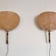 Paire de grandes appliques murales Uchiwa par Ingo Maurer, Allemagne, 1973