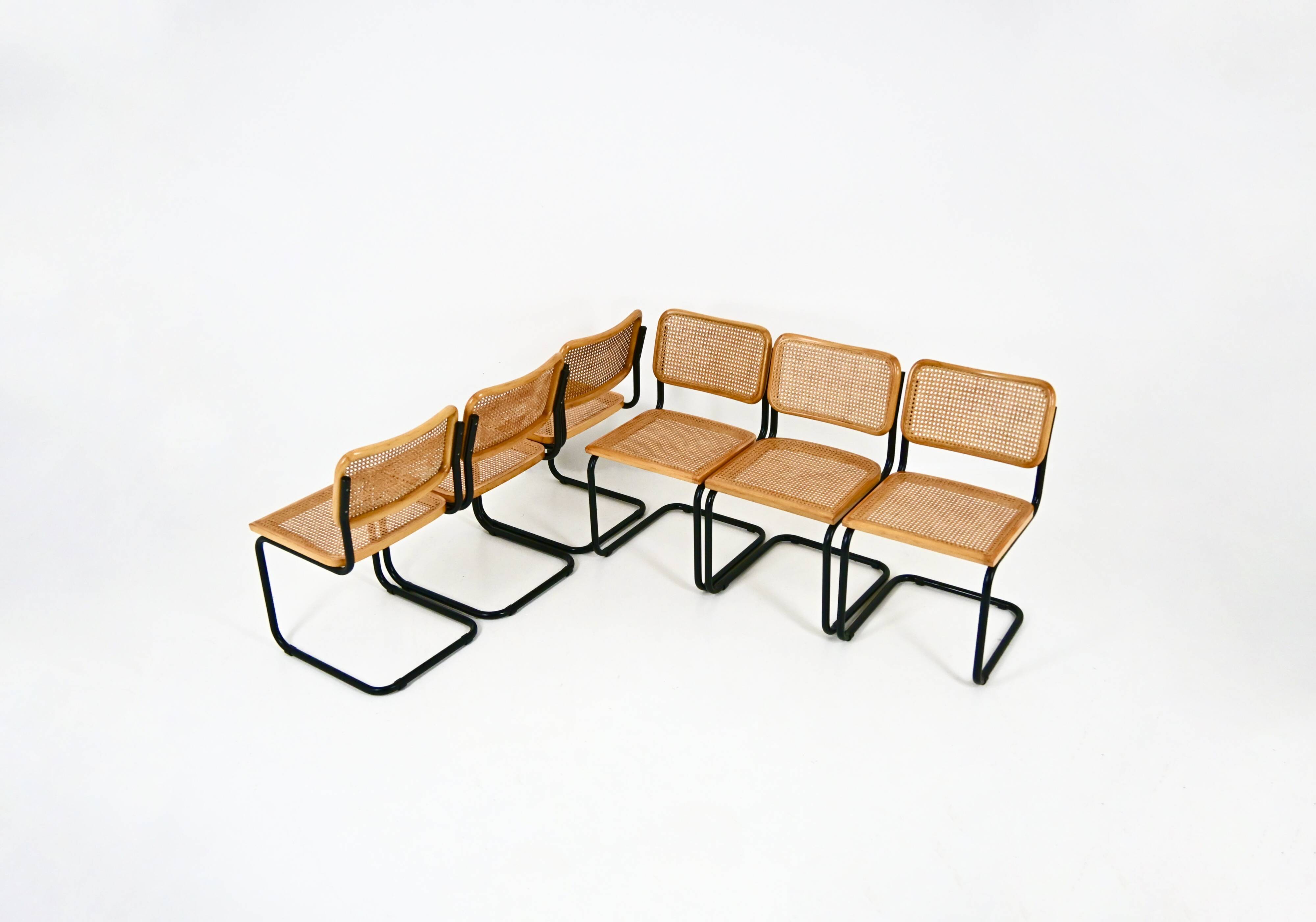 Set of 6 Dining Chairs Style B32 by Marcel Breuer