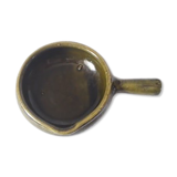 Coquelon in glazed olive green, diameter 13 cm