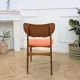 Scandinavian chair wood & vintage orange