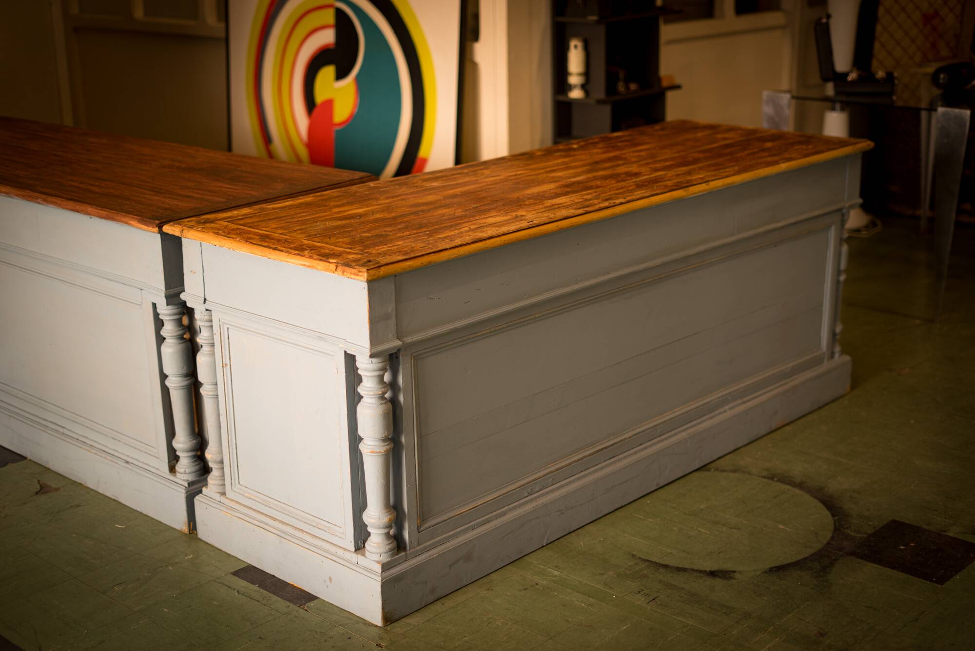 2 draper's counters, trade furniture