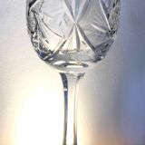 Set of 12 cut crystal wine glasses