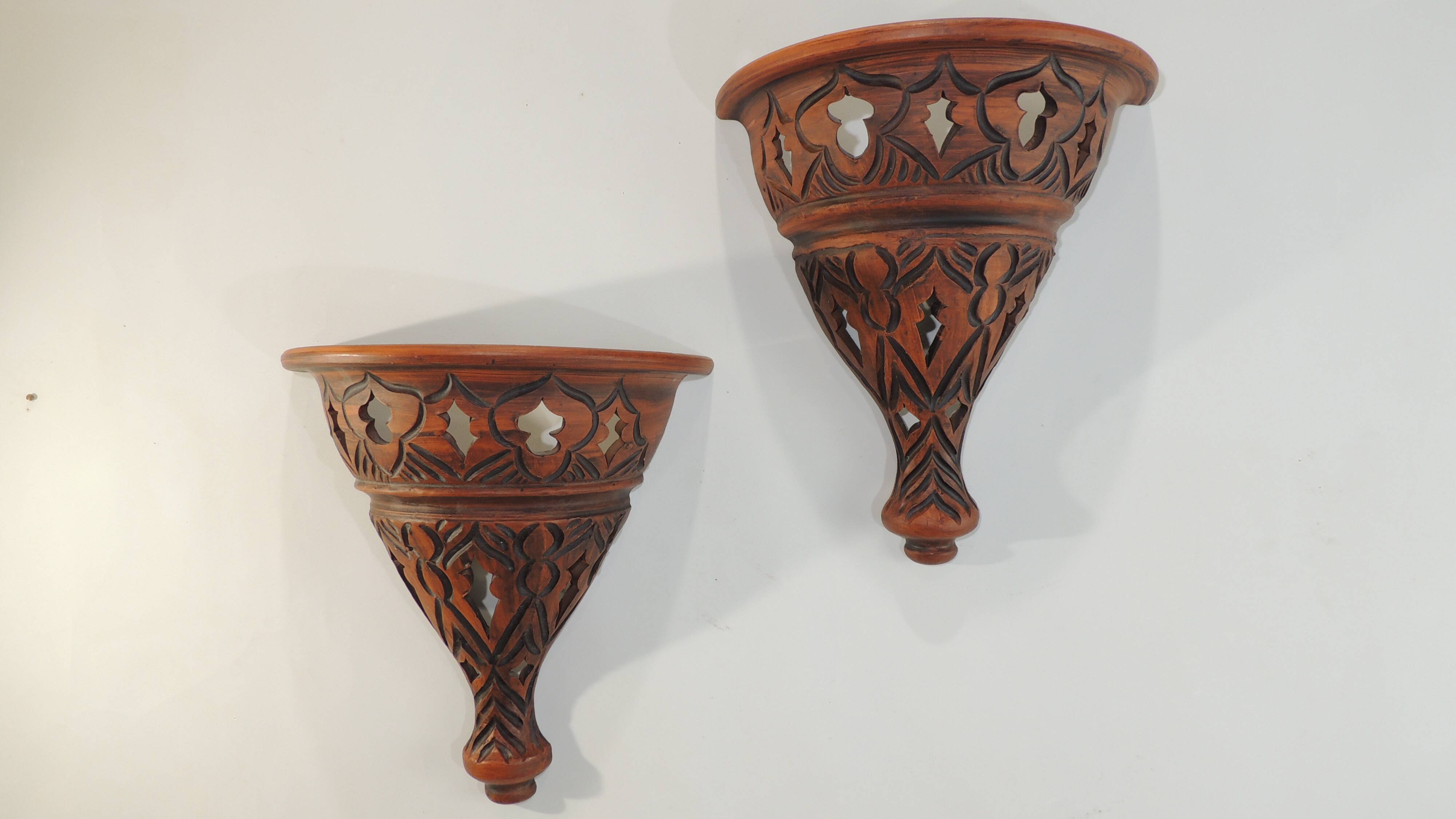 Suspension and pair of terracotta/vintage wall lights