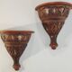 Suspension et paire d'appliques terre cuite /vintage