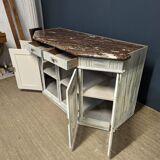 Low patinated sideboard with griotte marble top