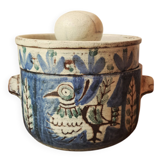 Covered pot Atelier Le murier Derval Reynaud vintage Vallauris