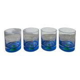4 Verres à eau ou whisky Luminarc vert et bleu
