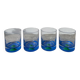 4 Luminarc green and blue water or whisky glasses
