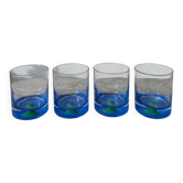 4 Verres à eau ou whisky Luminarc vert et bleu