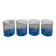 4 Luminarc green and blue water or whisky glasses
