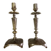 Pair of Candlesticks Candlesticks Bronze Silver Atypical Decoration