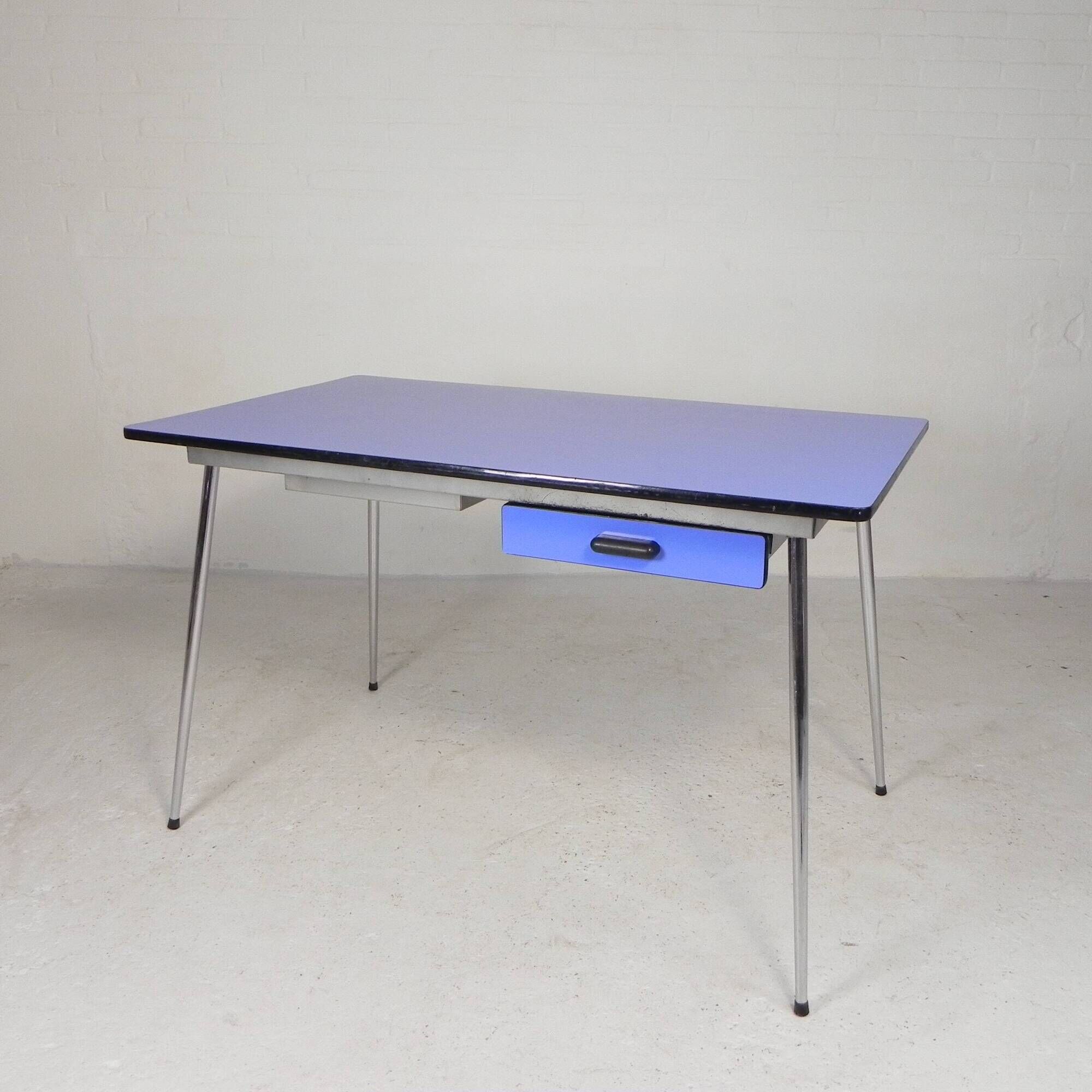 Formica table, desk with 2 drawers, 1950s