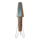 Rare Midcentury Rocket Floor Lamp, Metal and Straw, German Design