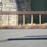 Large vintage wooden bench, old wooden bench, handcrafted bench, brutalist, entrance hall