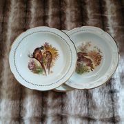 5 antique deep plates in porcelain