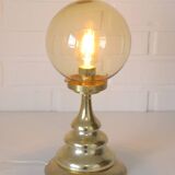 Vintage gold desk Light Hollywood Regency table bedside lamp Italy 1960's