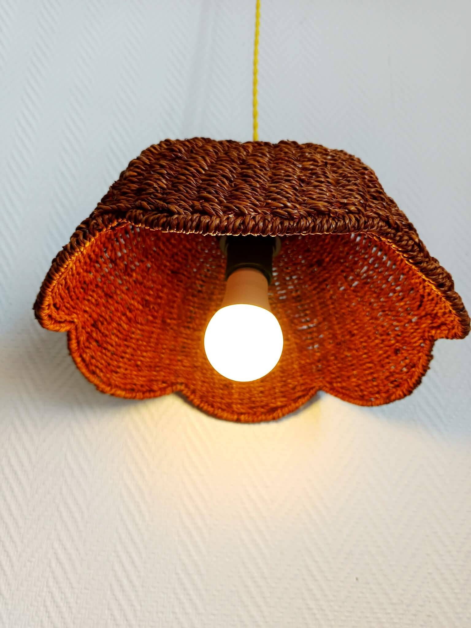 Pair of vintage wicker flower suspensions