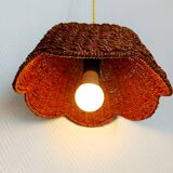 Pair of vintage wicker flower suspensions