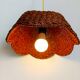 Paire de suspensions osier fleurs vintage