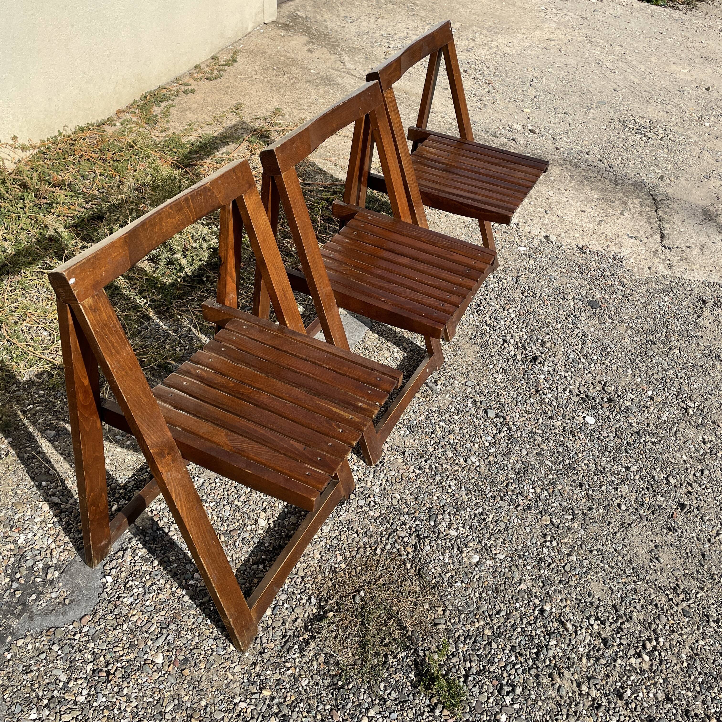 Set of 3 design folding chairs