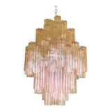 Contemporary Pink “Tronchi” Murano Glass Chandelier