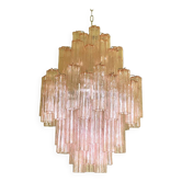 Contemporary Pink “Tronchi” Murano Glass Chandelier
