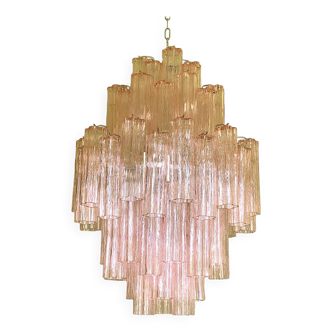 Contemporary Pink “Tronchi” Murano Glass Chandelier