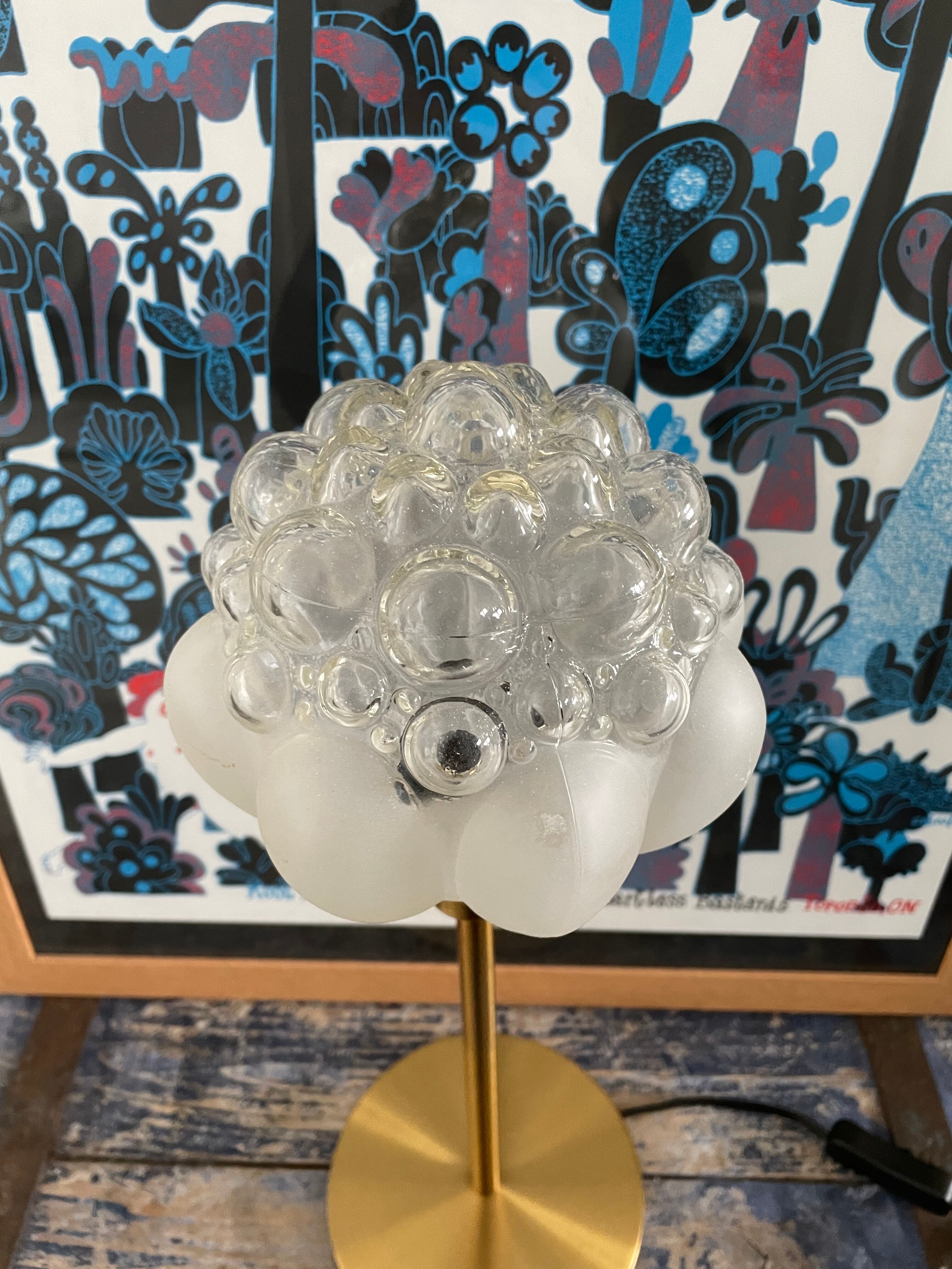 Table lamp bubbled glass globe