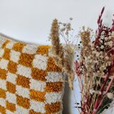 Coussin berbère Damier Jaune Béni Ouarain