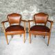 Pair of bridge armchairs with flower backs
