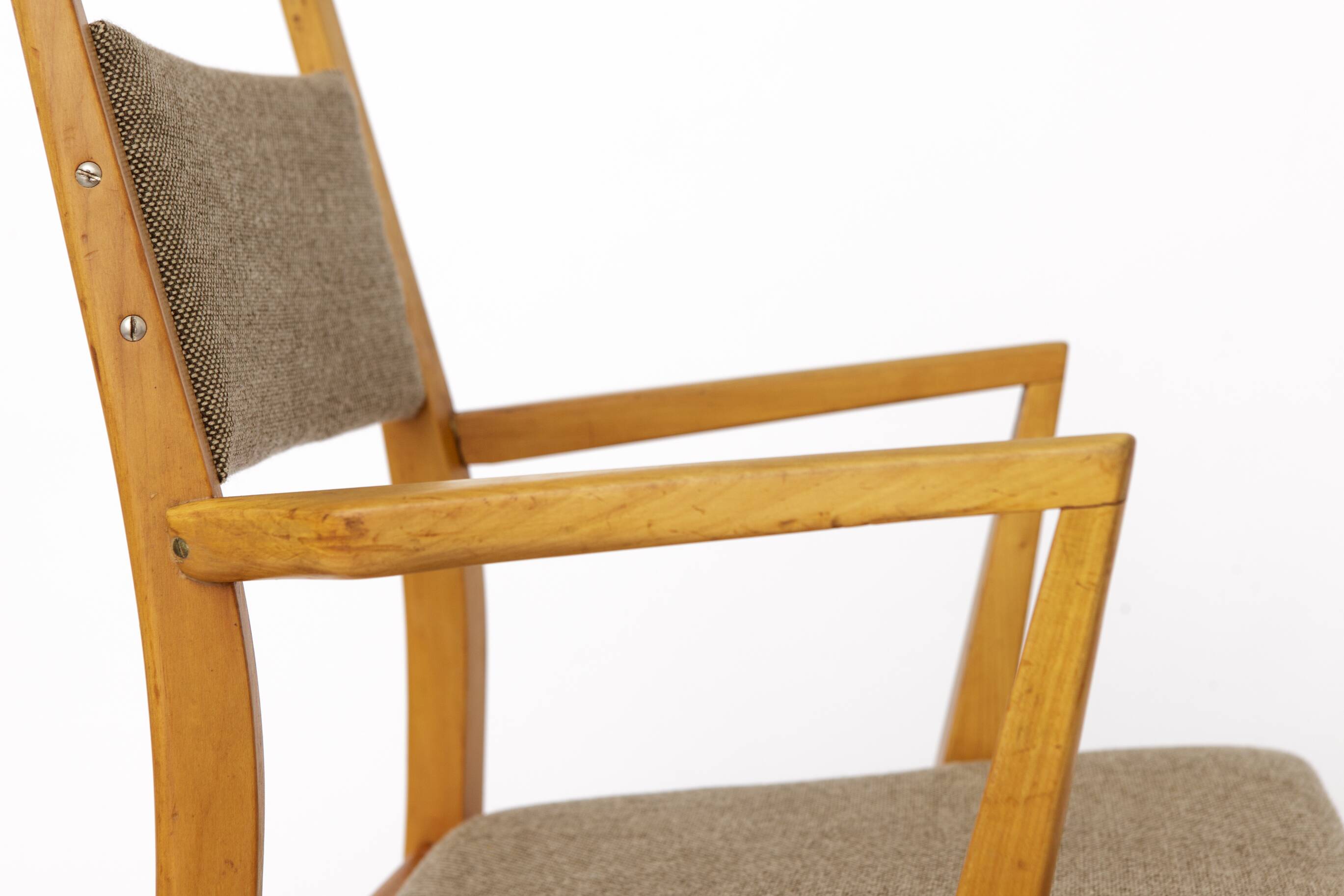 Set of 3 Vintage Beechwood Chairs, 2 Side & 1 Armchair, 1970s, Germany